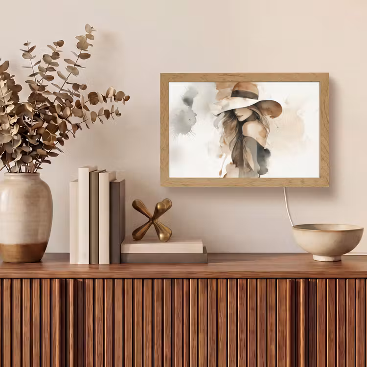 Mysterieus - Vrouw - Sepia Light Box met kabel (Tafellamp) klein -sfeer2