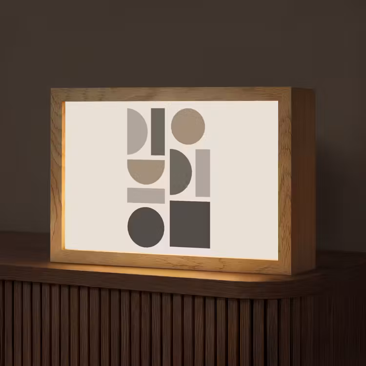 Natuurlijke tinten - Grafisch - Verticale compositie Light Box met kabel (Tafellamp) klein -z3d_website