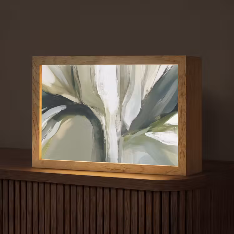 Natuur - Abstract - Groen - Penseelstreken Light Box met kabel (Tafellamp) klein -z3d_website