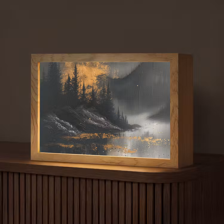 Natuur - Abstract - Landschap - Modern Light Box met kabel (Tafellamp) klein -z3d_website