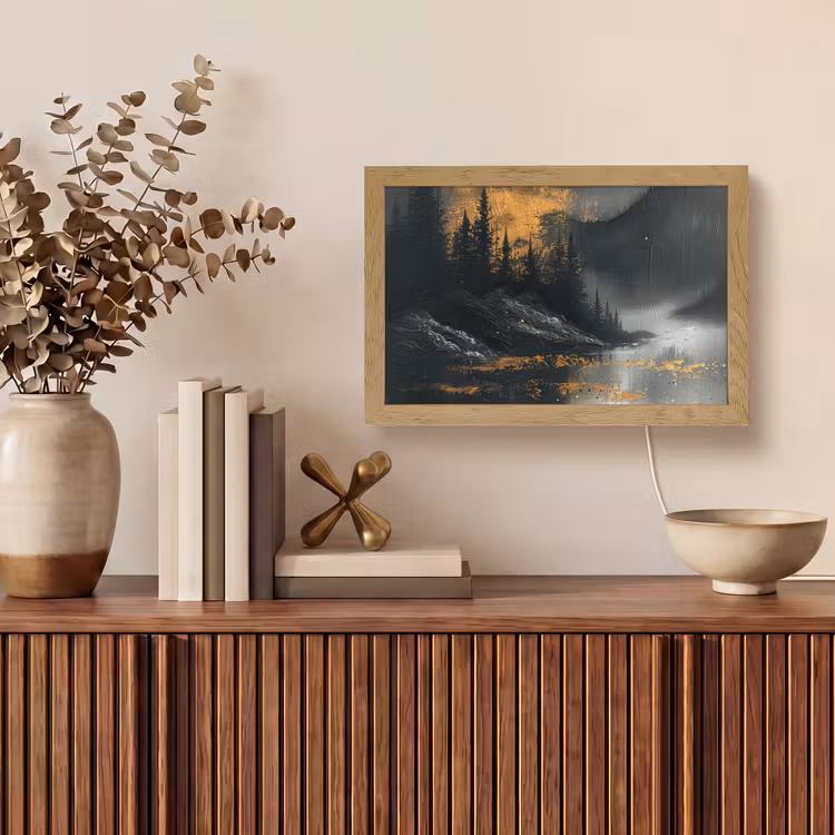 Natuur - Abstract - Landschap - Modern Light Box met kabel (Tafellamp) klein -sfeer2