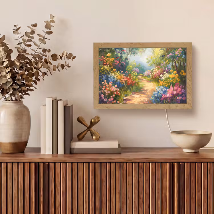 Natuur - Landschap - Bloemen - Kleurrijk Light Box met kabel (Tafellamp) klein -sfeer2