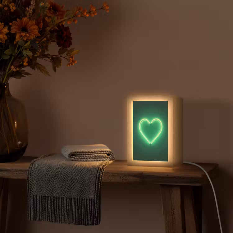 Neon - Groen - Licht Light Box met kabel (Tafellamp) klein -sfeer4