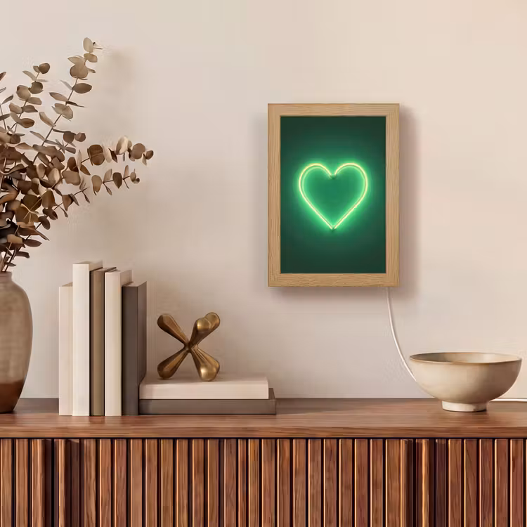 Neon - Groen - Licht Light Box met kabel (Tafellamp) klein -sfeer2