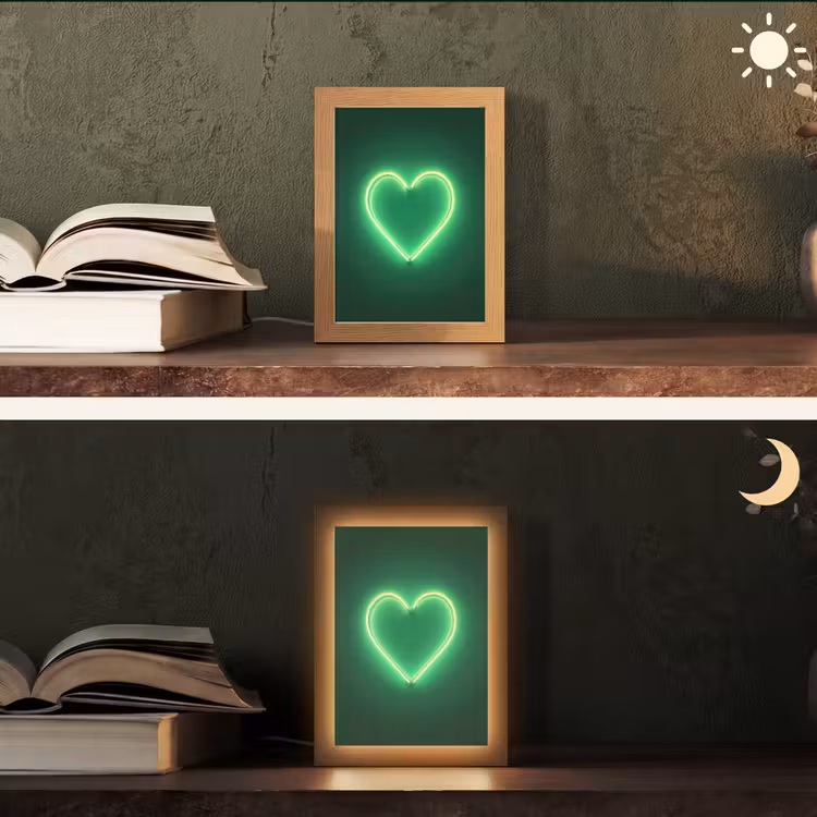 Neon - Groen - Licht Light Box met kabel (Tafellamp) klein -sfeer3