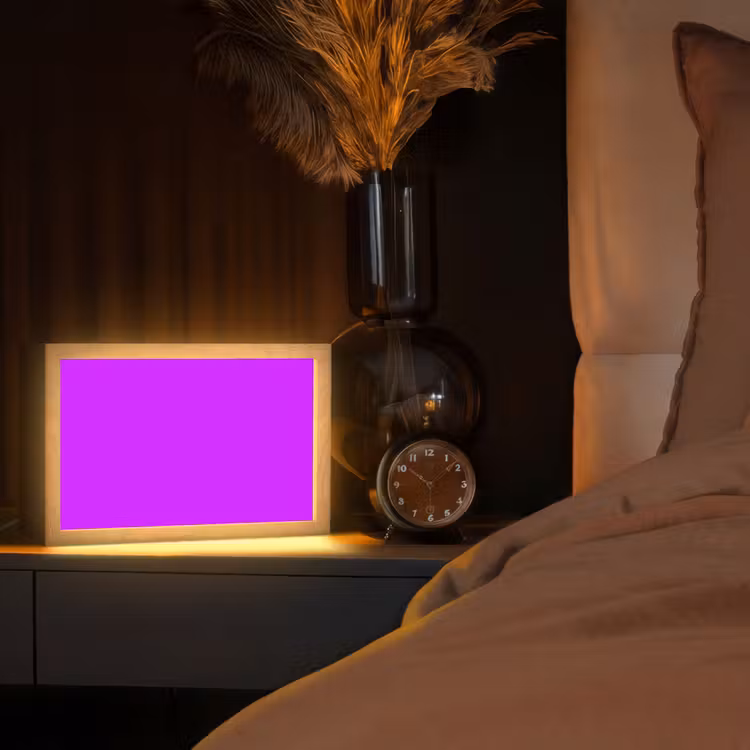 Neon - Orchid - Paars Light Box met kabel (Tafellamp) klein 924 -sfeer1