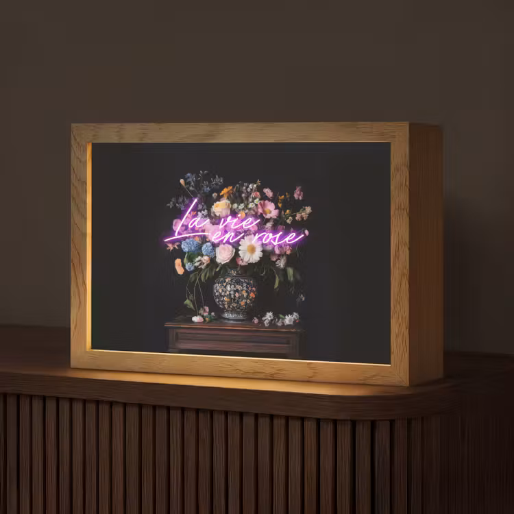 Neon - Vaas - Bloemen Light Box met kabel (Tafellamp) klein -z3d_website