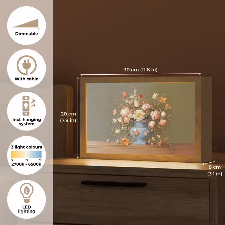 Neutral - Bloemen - Boeket - Vaas Light Box met kabel (Tafellamp) klein -USP_EN