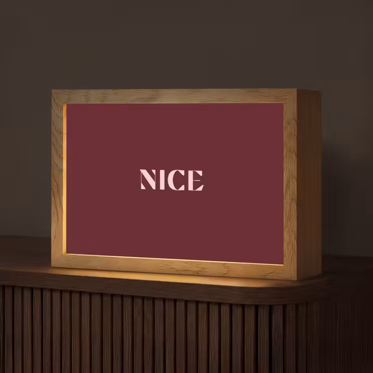 Nice - Bordeaux - Roze Light Box met kabel (Tafellamp) klein -z3d_website