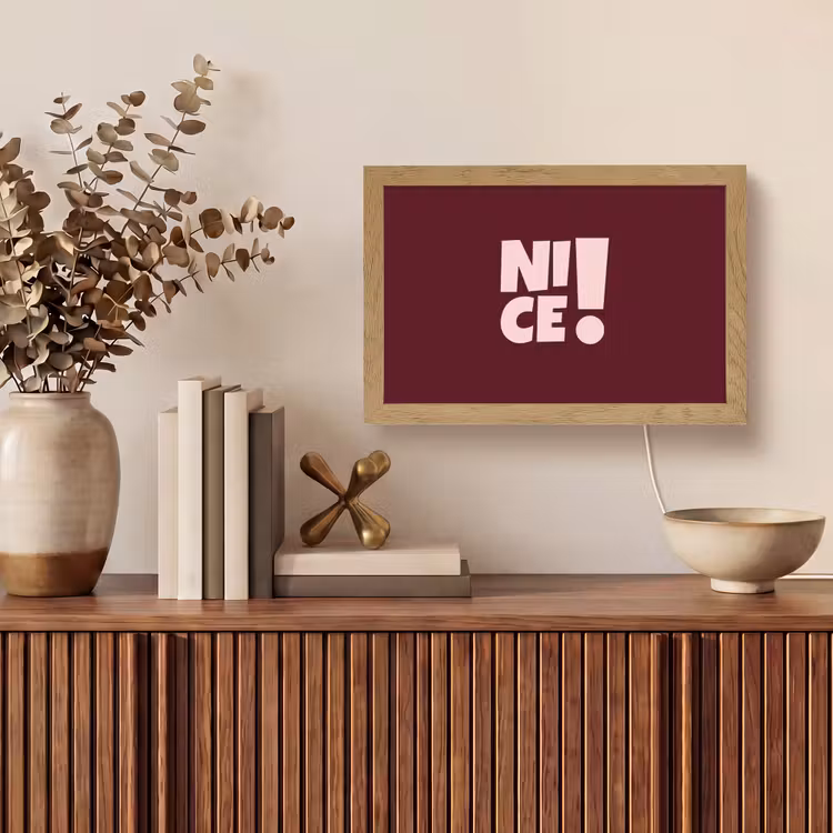 Nice - Uitroepteken - Rood Light Box met kabel (Tafellamp) klein -sfeer2