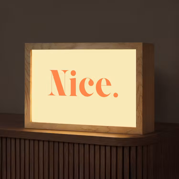 Nice - Oranje - Geel - Minimalistisch Light Box met kabel (Tafellamp) klein -z3d_website
