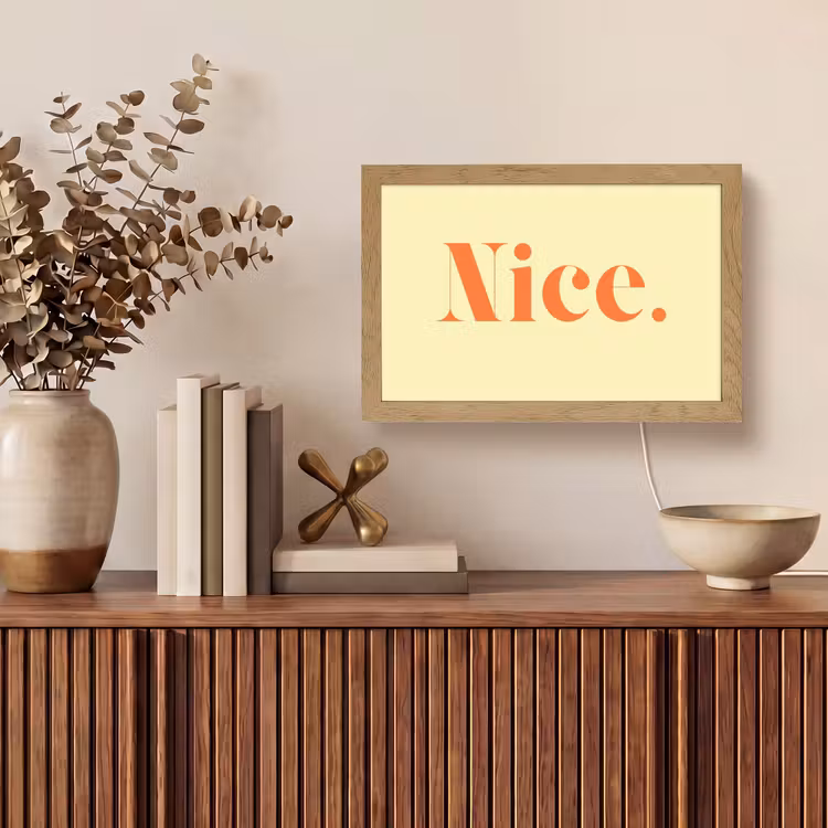 Nice - Oranje - Geel - Minimalistisch Light Box met kabel (Tafellamp) klein -sfeer2