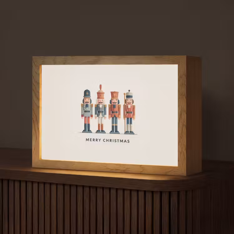 Notenkrakers - Minimalistisch - Kerst - Beige Light Box met kabel (Tafellamp) klein -z3d_website