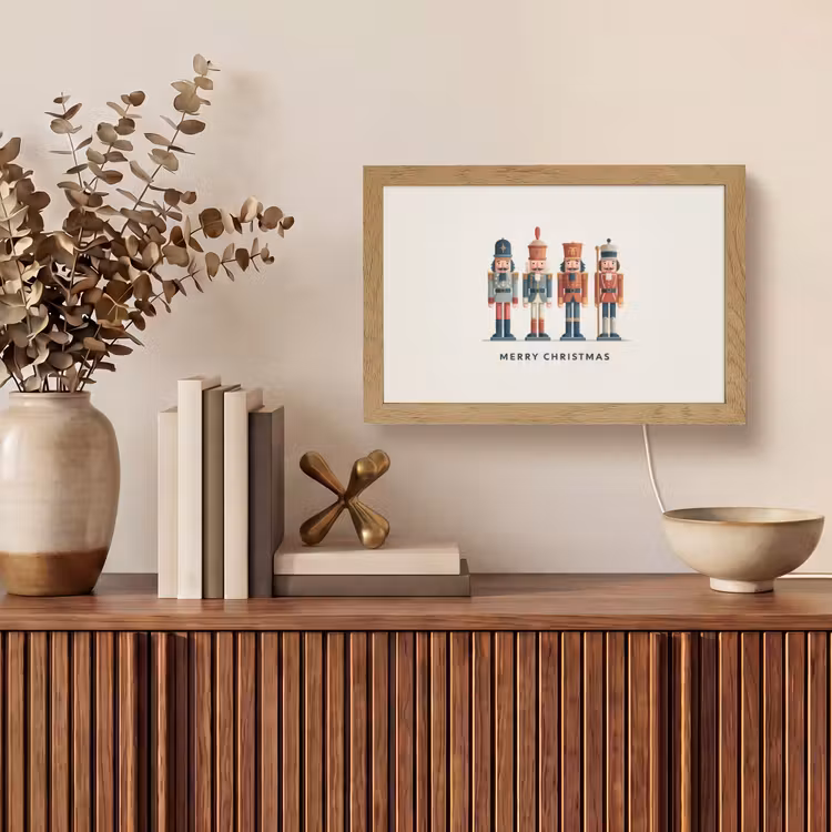 Notenkrakers - Minimalistisch - Kerst - Beige Light Box met kabel (Tafellamp) klein -sfeer2