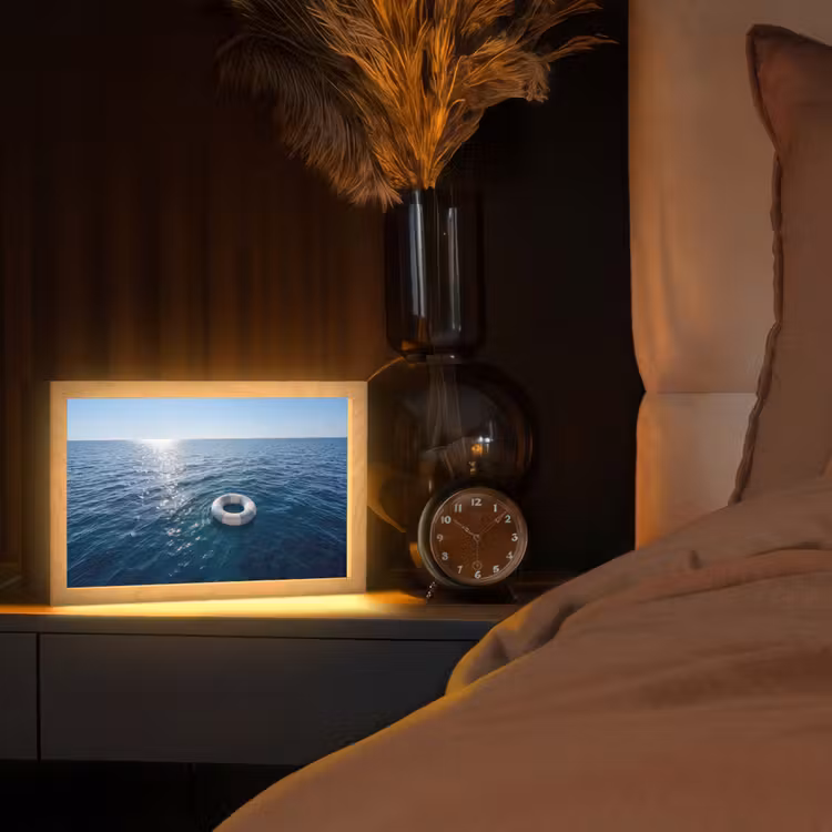 Oceaan - Zwemband - Horizon Light Box met kabel (Tafellamp) klein -sfeer1