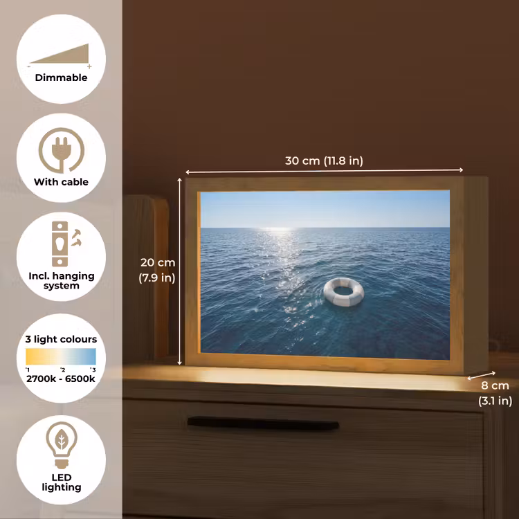 Oceaan - Zwemband - Horizon Light Box met kabel (Tafellamp) klein -USP_EN