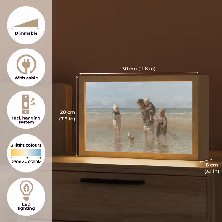 Oude meesters - Kunst - Kinderen der zee - Jozef Israëls Light Box met kabel (Tafellamp) klein -USP_EN