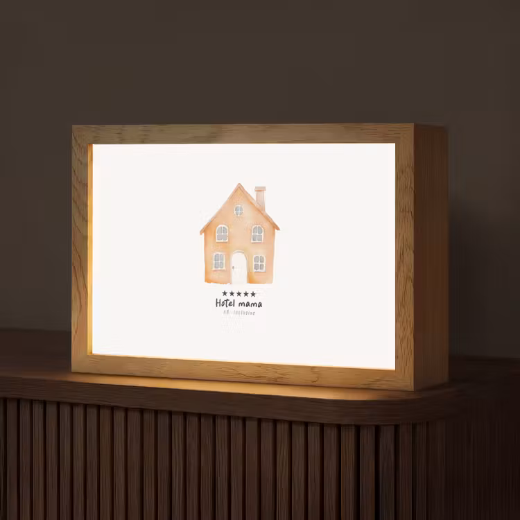 Oranje - Huisje - Quote - Hotel Light Box met kabel (Tafellamp) klein -z3d_website