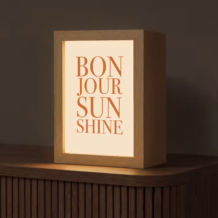 Oranje - Quote - Sun Light Box met kabel (Tafellamp) klein -z3d_website