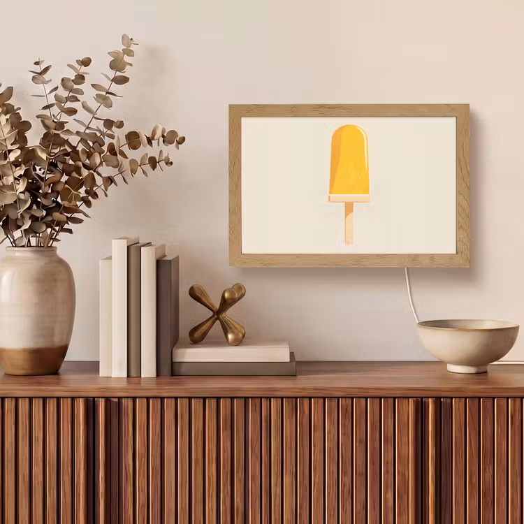 Oranje - Stokje - Waterijsje Light Box met kabel (Tafellamp) klein -sfeer2