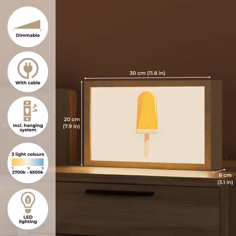 Oranje - Stokje - Waterijsje Light Box met kabel (Tafellamp) klein -USP_EN
