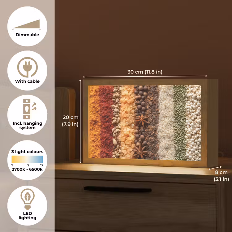 Banen - Verticaal - Kruiden - Variatie Light Box met kabel (Tafellamp) klein -USP_EN