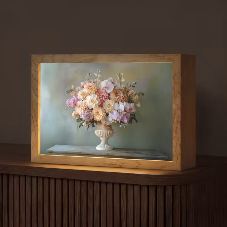 Orchidee - Boeket - Vaas - Bloemen Light Box met kabel (Tafellamp) klein -z3d_website