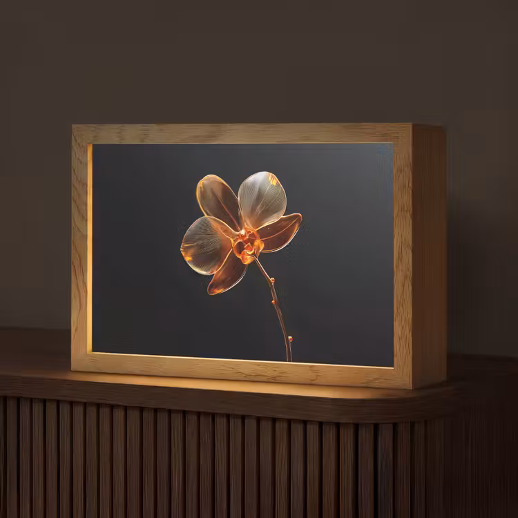Orchidee - Doorzichtig - Bloem Light Box met kabel (Tafellamp) klein -z3d_website