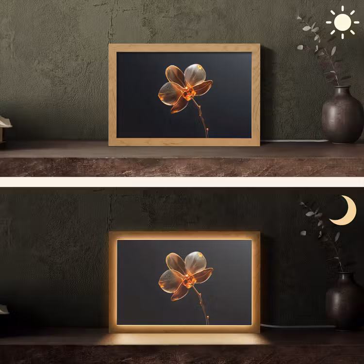 Orchidee - Doorzichtig - Bloem Light Box met kabel (Tafellamp) klein -sfeer3