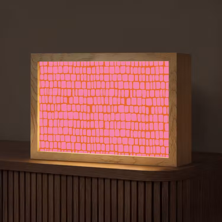 Organisch - Raster - Roze Light Box met kabel (Tafellamp) klein 924 -z3d_website
