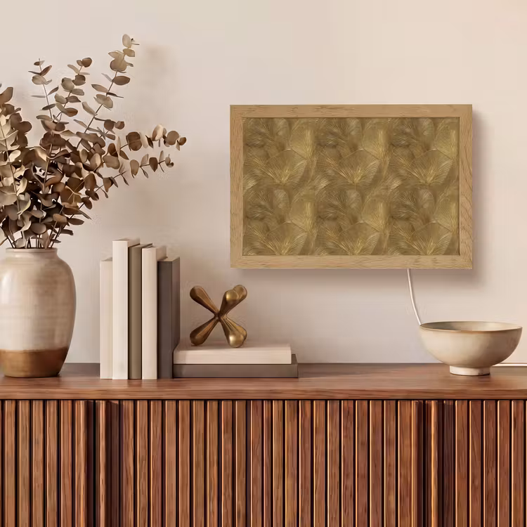 Organisch - Lijnen - Goud Light Box met kabel (Tafellamp) klein 924 -sfeer2