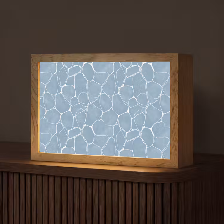 Organisch - Patroon - Blauw Light Box met kabel (Tafellamp) klein 924 -z3d_website