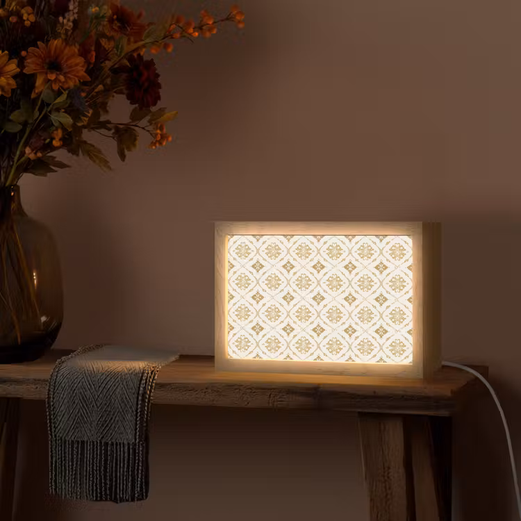 Ornament - Klassiek - Goud Light Box met kabel (Tafellamp) klein 924 -sfeer4