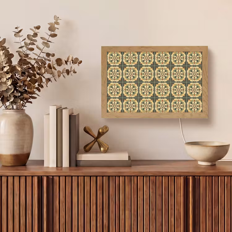 Ornament - Patroon - Groen Light Box met kabel (Tafellamp) klein 924 -sfeer2