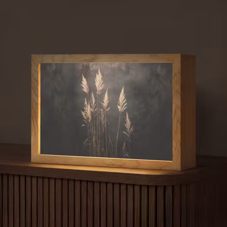 Siergras - Pluimen - Verlichting - Zwart Light Box met kabel (Tafellamp) klein -z3d_website