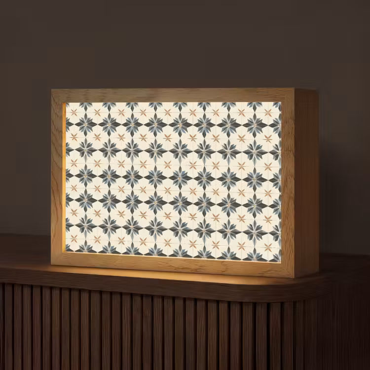 Sierlijk - Ornament - Blauw Light Box met kabel (Tafellamp) klein 924 -z3d_website