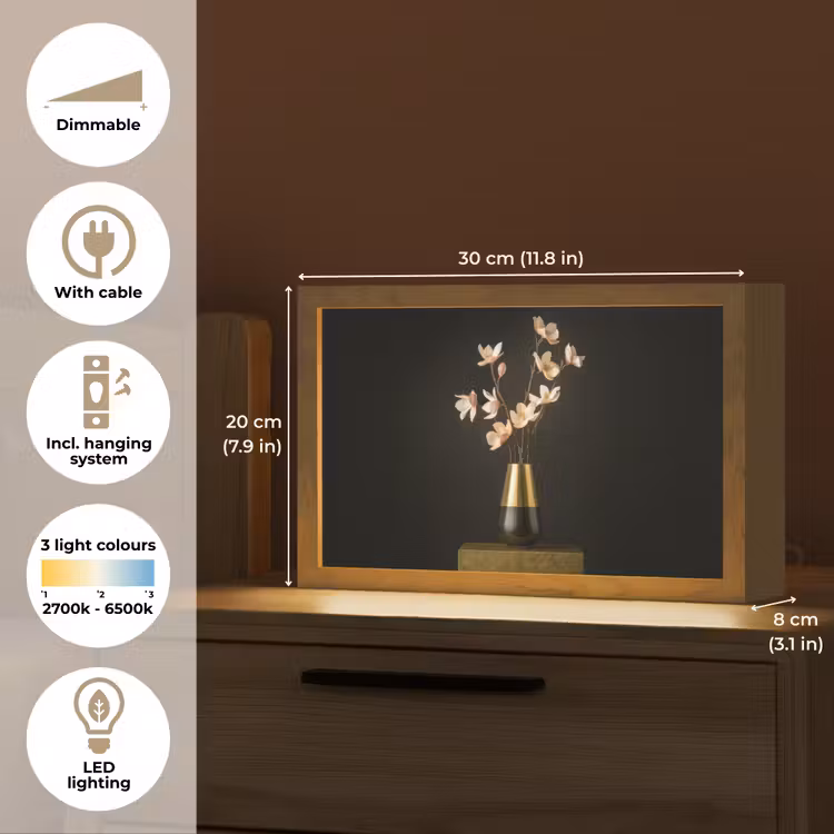 Sierlijk - Boeket - Goud - Vaas Light Box met kabel (Tafellamp) klein -USP_EN