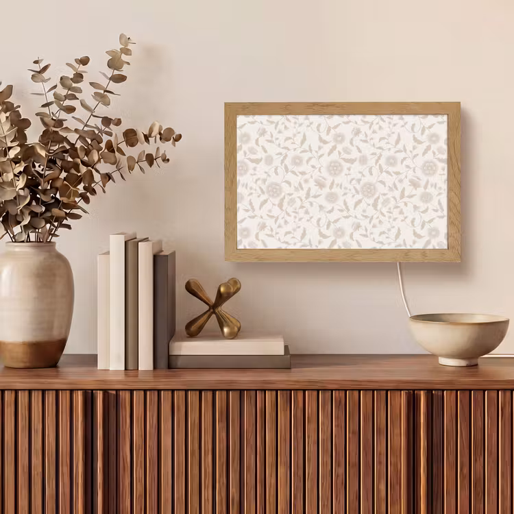 Sierlijk - Bloemen - Beige Light Box met kabel (Tafellamp) klein 924 -sfeer2