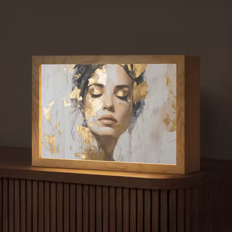 Sierlijk - Vrouw - Goud - Ogen Light Box met kabel (Tafellamp) klein -z3d_website