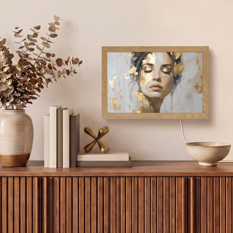Sierlijk - Vrouw - Goud - Ogen Light Box met kabel (Tafellamp) klein -sfeer2