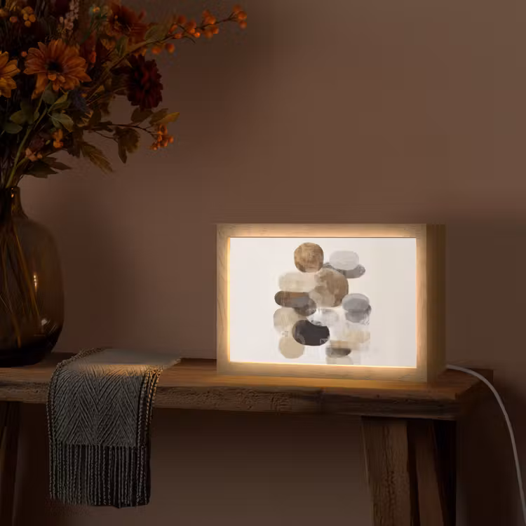 Ovaal - Kleurvlakken - Penseelstreken Light Box met kabel (Tafellamp) klein -sfeer4