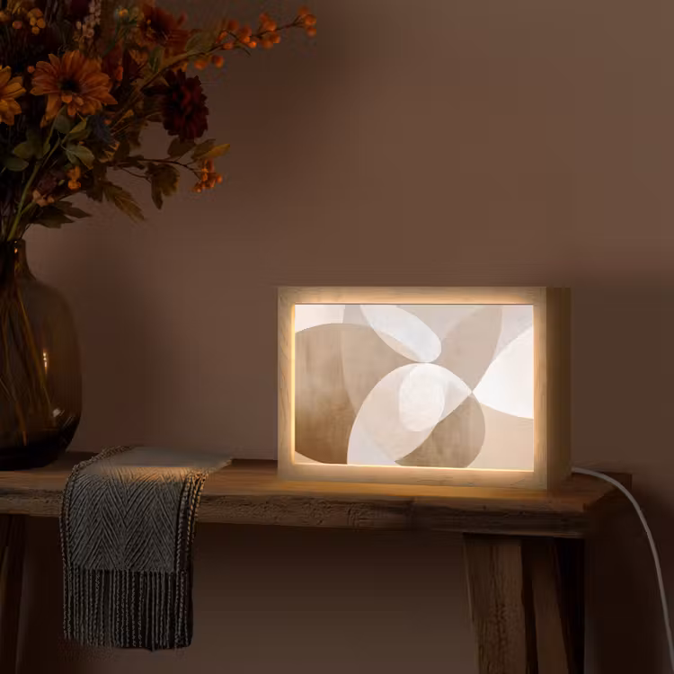 Ovale vormen - Transparant - Zachte overgang Light Box met kabel (Tafellamp) klein -sfeer4