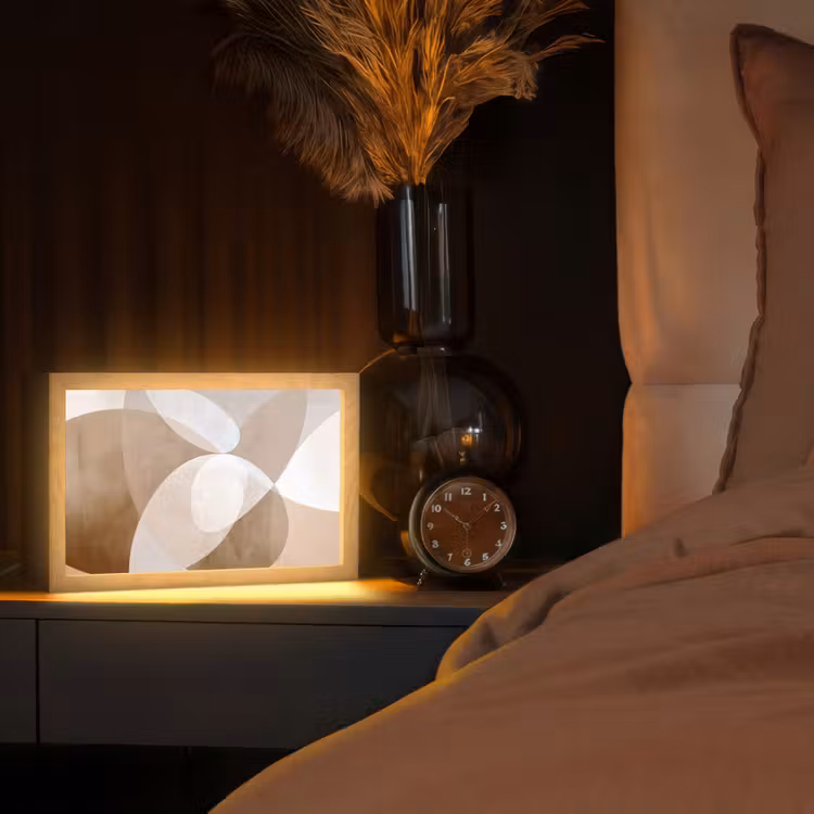 Ovale vormen - Transparant - Zachte overgang Light Box met kabel (Tafellamp) klein -sfeer1