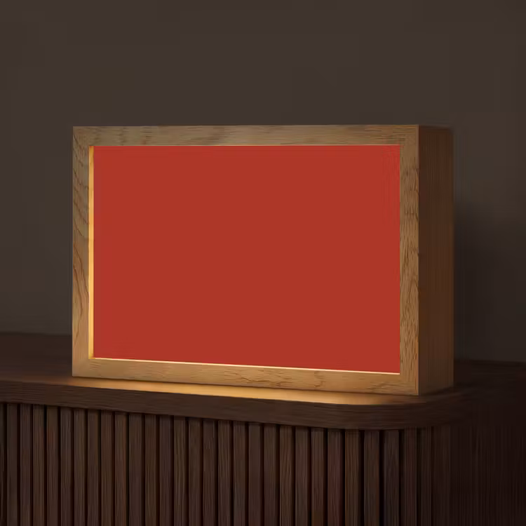 Oxblood - Maroon - Rood Light Box met kabel (Tafellamp) klein 924 -z3d_website