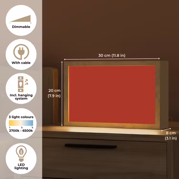 Oxblood - Maroon - Rood Light Box met kabel (Tafellamp) klein 924 -USP_EN