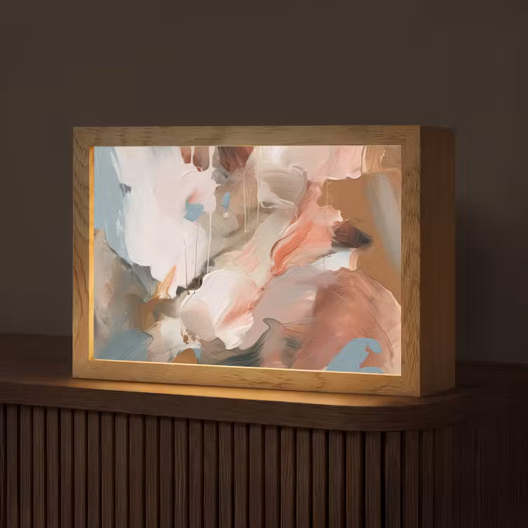 Verf - Kleuren - Abstract - Kunst Light Box met kabel (Tafellamp) klein -z3d_website