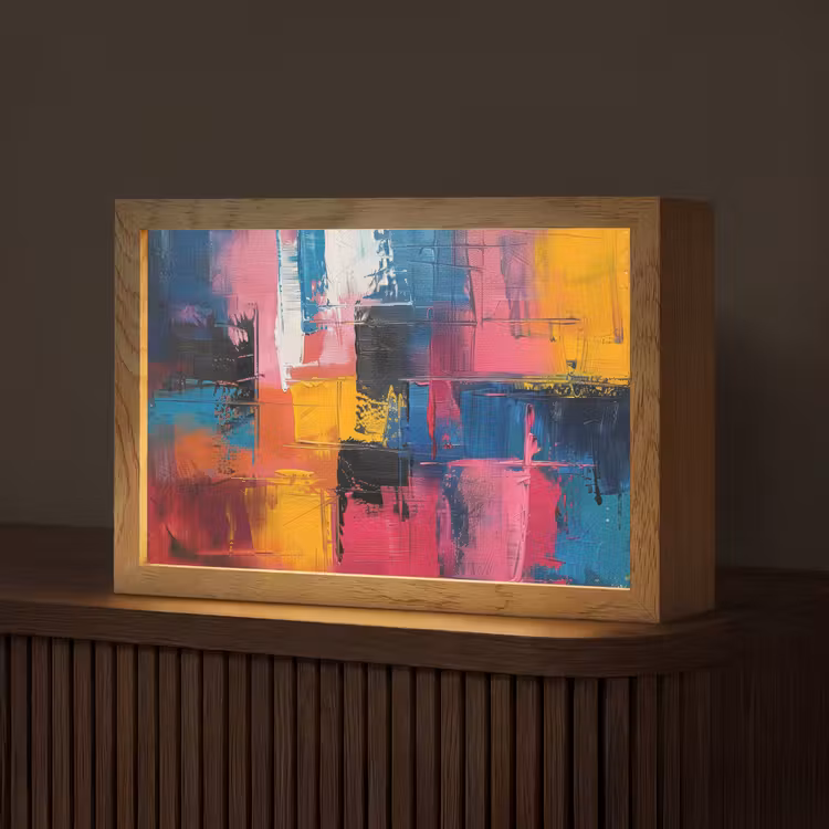 Verflook - Kunst - Modern - Abstract Light Box met kabel (Tafellamp) klein -z3d_website