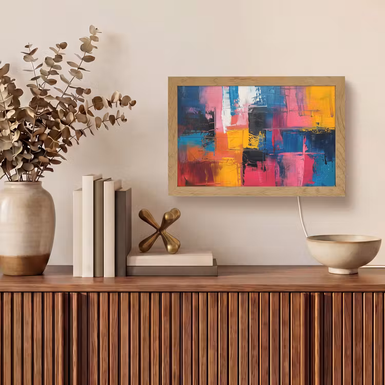 Verflook - Kunst - Modern - Abstract Light Box met kabel (Tafellamp) klein -sfeer2