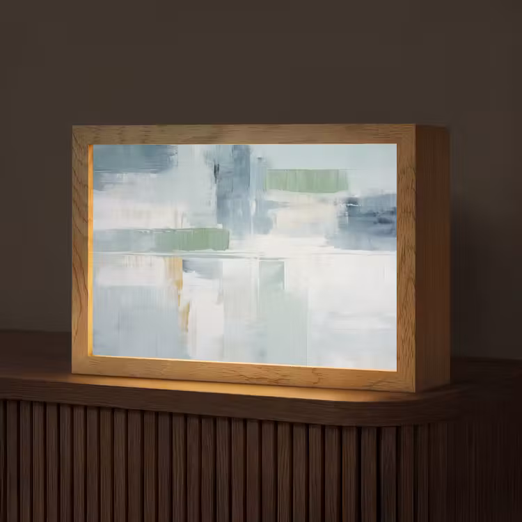 Verf - Moderne kunst - Abstract - Grijs Light Box met kabel (Tafellamp) klein -z3d_website