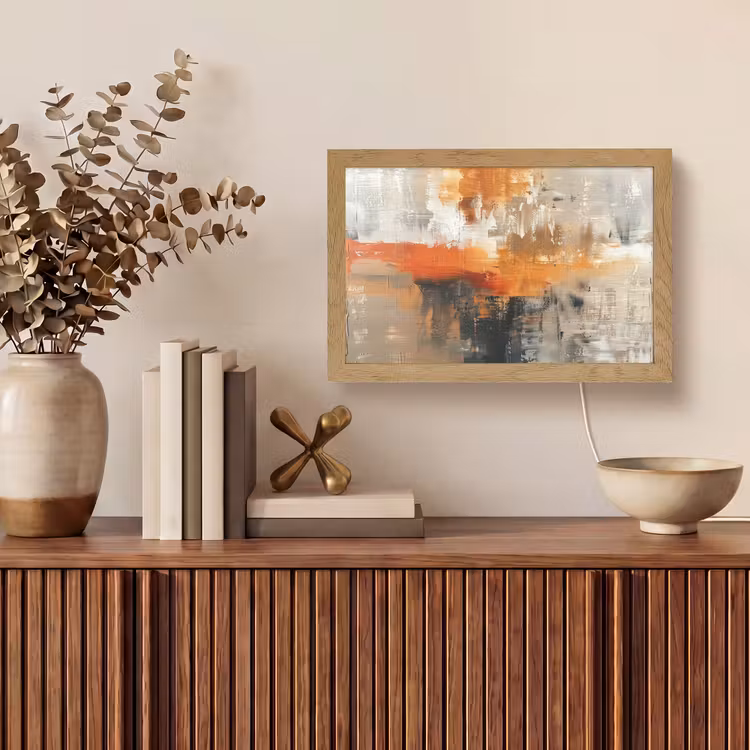 Verf - Patroon - Modern - Kunst Light Box met kabel (Tafellamp) klein -sfeer2